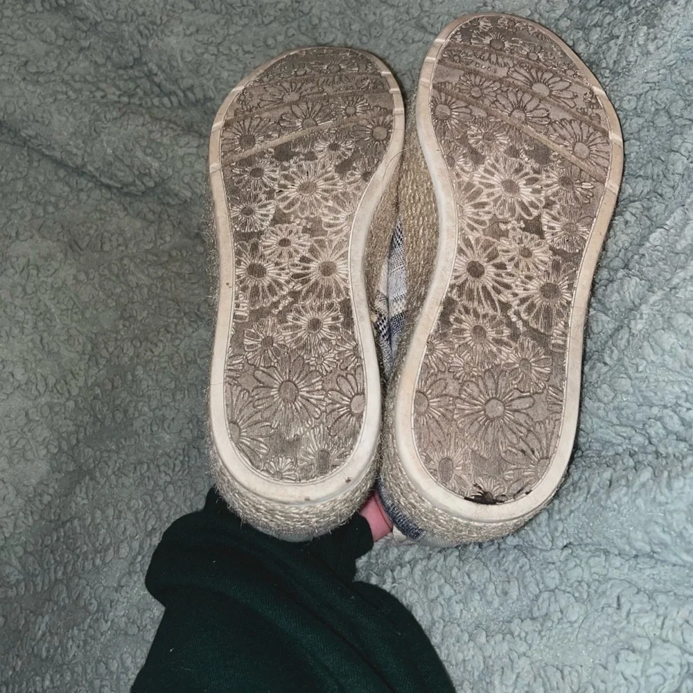 Skechers BOBS Sesame Espadrille Sneaker - platform striped canvas shoes - Picture 5 of 9